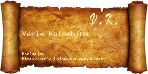 Verle Kolombina névjegykártya